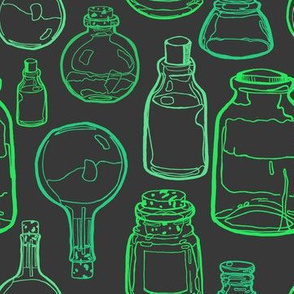 Green Bottles and Jars