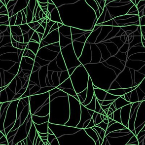 Layered Lime Green Spiderwebs