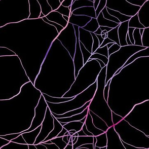 Magenta Purple Watercolor Spiderwebs