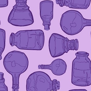 Purple on Purple Bottles and Jars