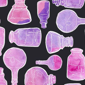Pink and Purple Galaxy Potion Bottles