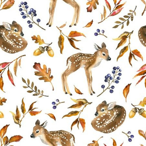 Autumn Deer / White / Small Scale