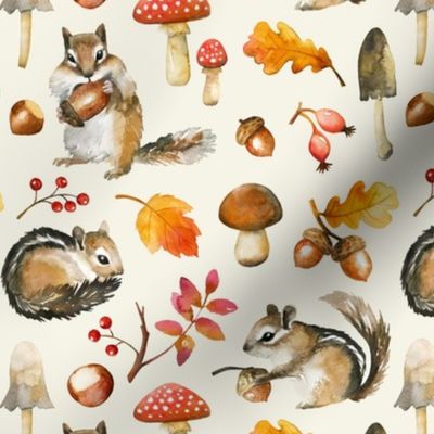 Autumn Chipmunk / Cream / Small Scale