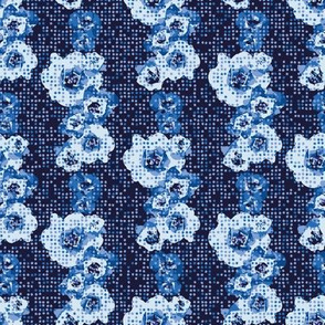 dotted roses in blue and black by rsyunki_malunki