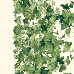 Romantic English Ivy Border Print ~ Cosmic Latte 