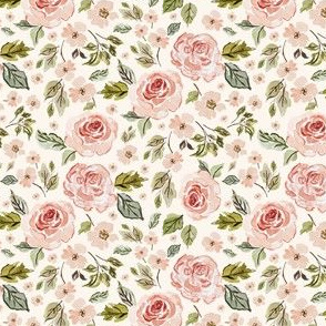 4" Pink Autumn Garden Ivory