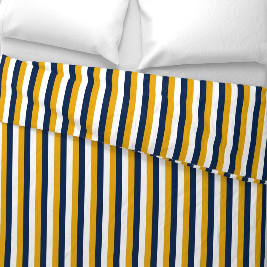 Blue Gold White Vertical Stripe