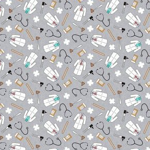 (micro scale) doctor/medical fabric - grey toss - C20BS