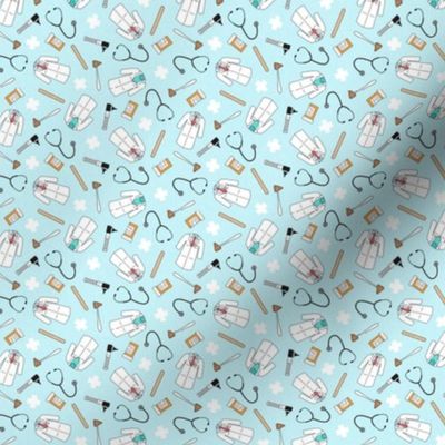 (micro scale) doctor/medical fabric - light blue toss - C20BS