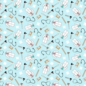 (micro scale) doctor/medical fabric - light blue toss - C20BS