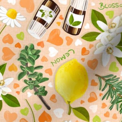 Essential Oils Love - peach background
