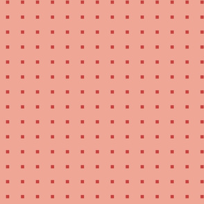 TINY SQUARES RED ON PINK