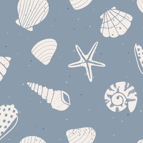 jumbo //  Seashells Dusty Blue sea shell