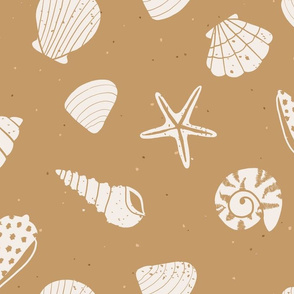 jumbo //  Seashells Taffy mustard sea shell beach sand
