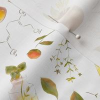 Beautiful hand drawn watercolor science of aroma pattern design