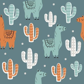 Dreamy Llamas and Cactus