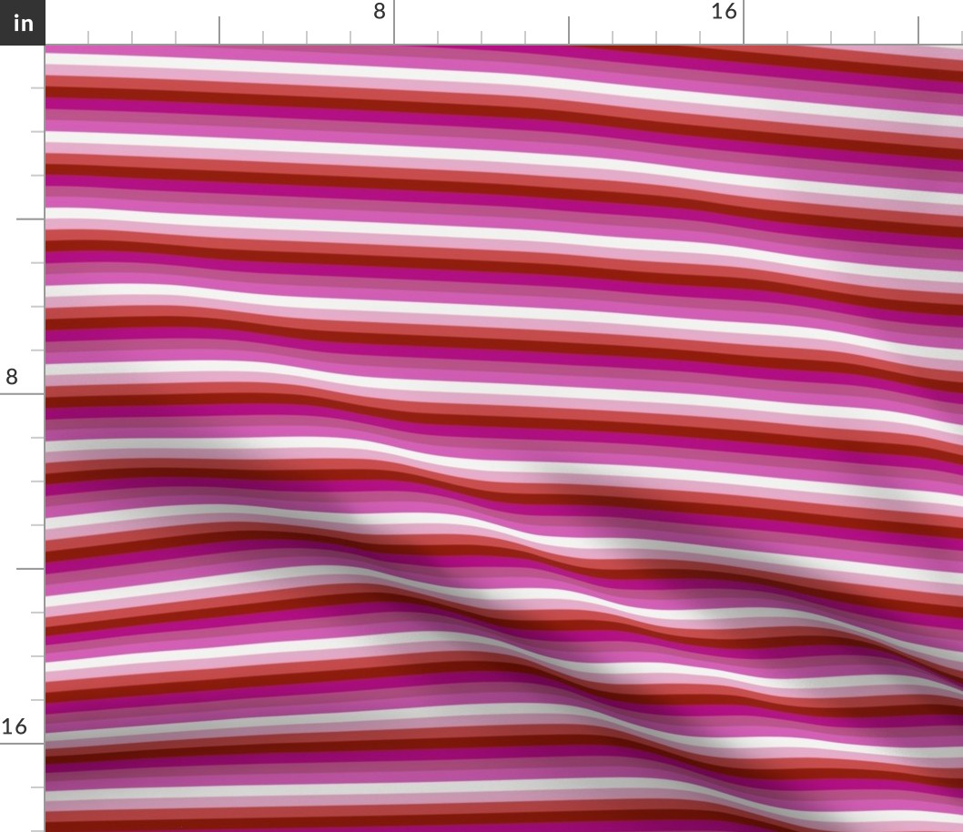 Lipstic Lesbian 1/4" Horizontal Stripes - Mini