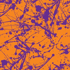 purple on orange splatter