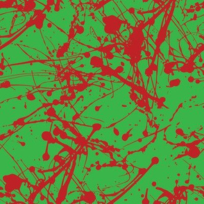 Red on green splatter