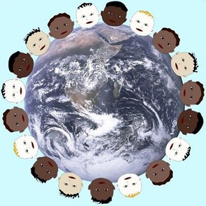  Baby Faces of Earth on baby blue