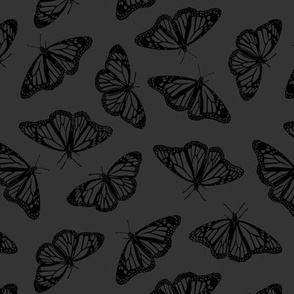 Delicate Butterflies in Subtle Black on Black