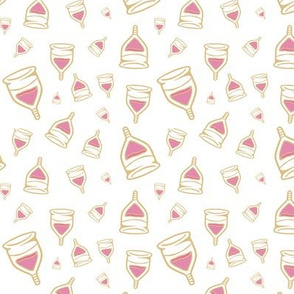 Menstrual Cup Pink on White