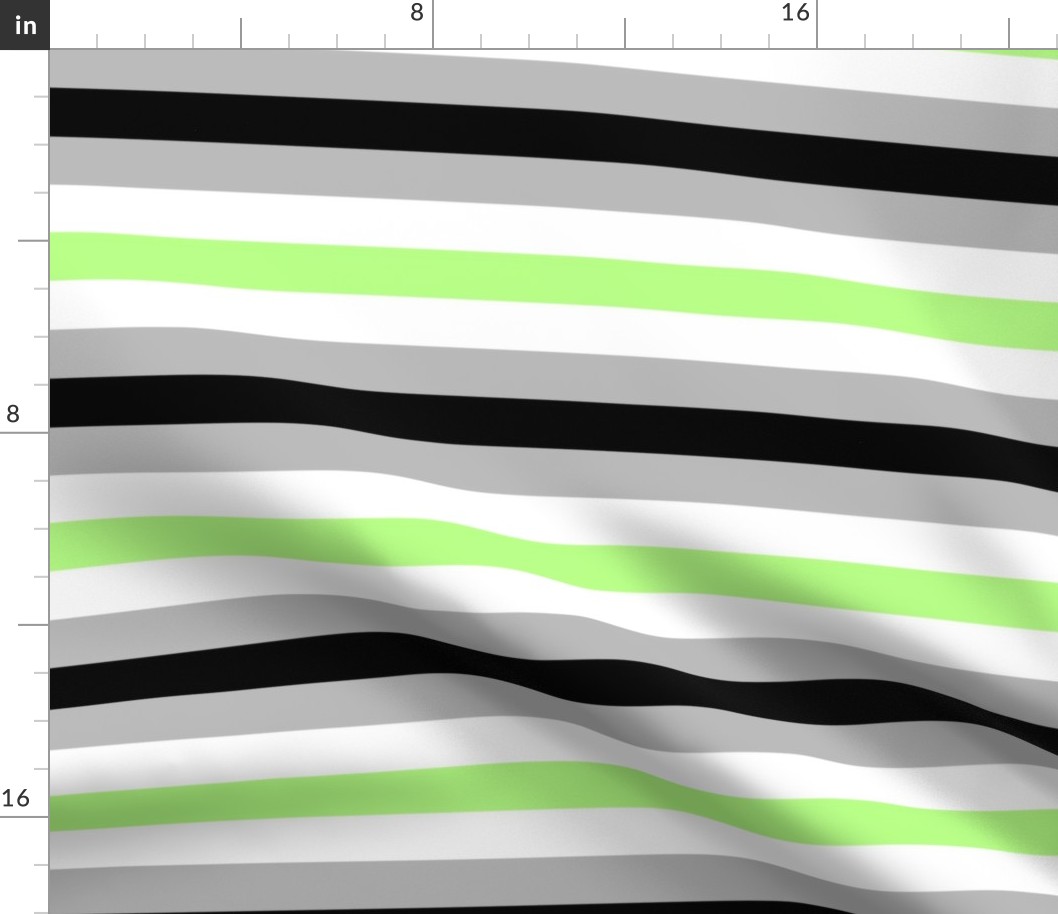 Agender 1" Medium Horizontal Stripes 