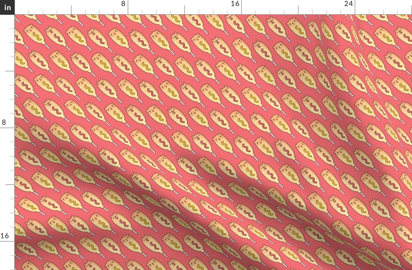capybara and Guinea pig shape corn dogs pattern in red