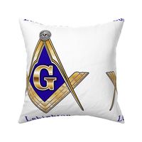 Custom 2 Name Large 2" Masonic Square Compass Gold White. You must contact designer BEFORE you place your order. Fabric print just like the preview shows.