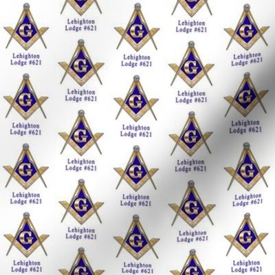 Custom 2 Name Large 2" Masonic Square Compass Gold White. You must contact designer BEFORE you place your order. Fabric print just like the preview shows.