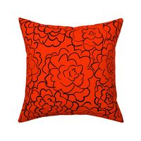 wild roses in deep orange