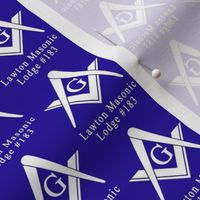 Custom 2 Name Large 2" Blue Large Masonic Square Compass. You must contact designer BEFORE you place your order. Fabric print just like the preview shows.