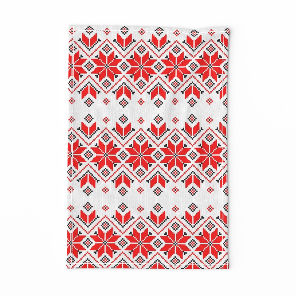 Wellspring - Star Alatyr - Ethno Ukrainian Traditional Pattern - Slavic Symbol - Large Red