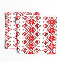 Wellspring - Star Alatyr - Ethno Ukrainian Traditional Pattern - Slavic Symbol - Large Red