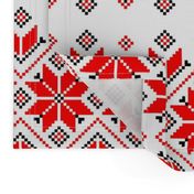 Wellspring - Star Alatyr - Ethno Ukrainian Traditional Pattern - Slavic Symbol - Large Red