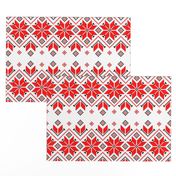 Wellspring - Star Alatyr - Ethno Ukrainian Traditional Pattern - Slavic Symbol - Large Red