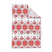 Wellspring - Star Alatyr - Ethno Ukrainian Traditional Pattern - Slavic Symbol - Large Red