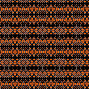 Wellspring - Star Alatyr - Ethno Ukrainian Traditional Pattern - Slavic Symbol - 2 Smaller Scale Orange Black Brown