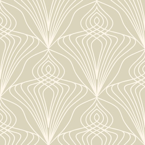 Art Nouveau diamond warm beige wallpaper scale by Pippa Shaw