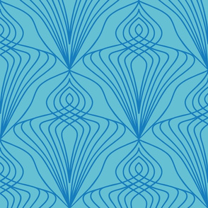 Art Nouveau diamond turquoise and blue wallpaper scale by Pippa Shaw