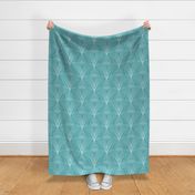 Art Nouveau diamond teal wallpaper scale by Pippa Shaw