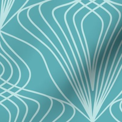 Art Nouveau diamond teal wallpaper scale by Pippa Shaw