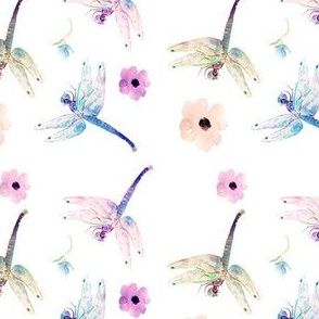 Pastel Floral Dragonfly 90 degrees
