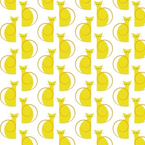 cats - luna cat lemon lime - cats fabric