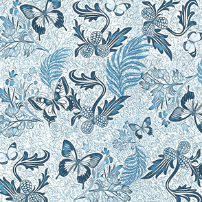 butterfly nature blue pattern