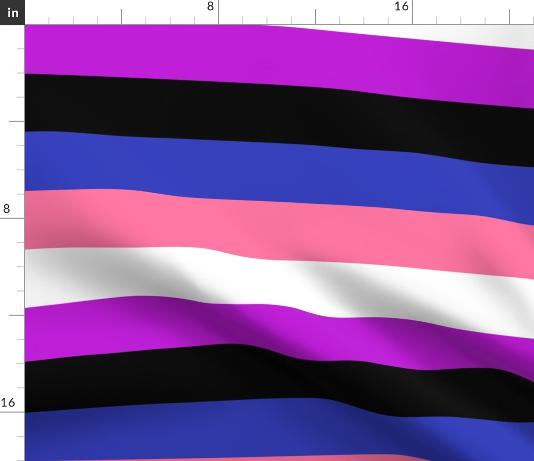 Genderfluid Large Horizontal Stripes