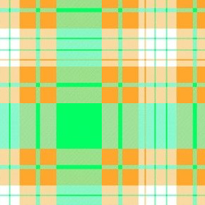 Halloween Buffalo Tartan Plaid | Lime Green & Orange|Renee Davis 