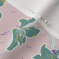 Colorful lilies flower pattern