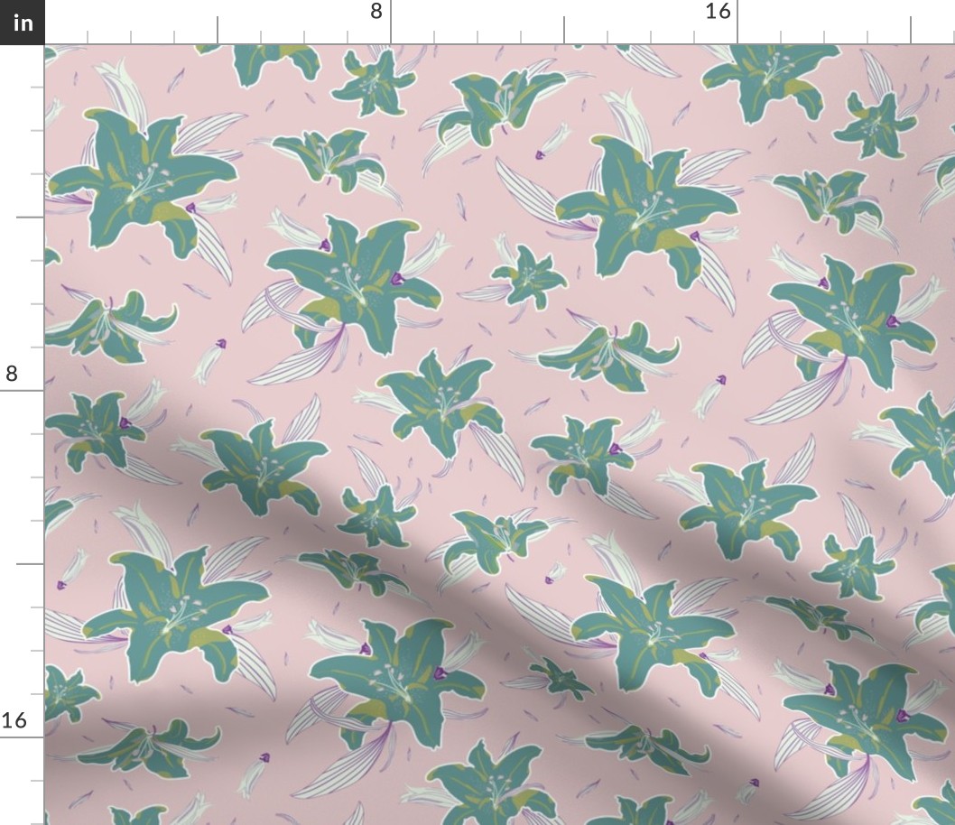 Colorful lilies flower pattern