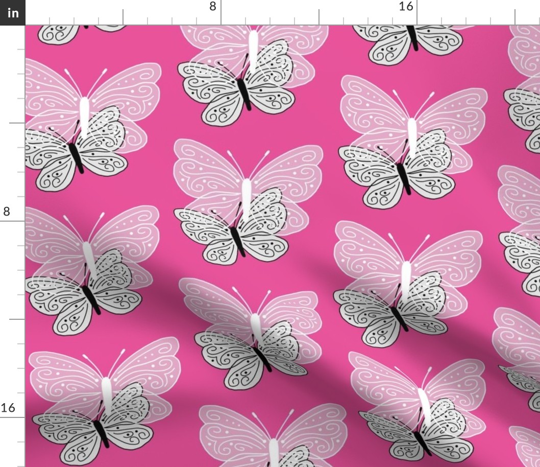 Gossamer Butterfly Wings - candy pink, large